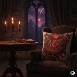 Cojín Decorativo Fantasía oscura Dragón "El comienzo es el fin"