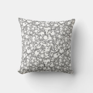 Cojín Decorativo Fantasía patrón monstruo blanco y negro