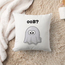 Cojín Decorativo Fantasma Confundido Dice "¿Oob?" Divertido Dibujo 