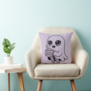 Cojín Decorativo Fantasma de dibujos animados Kawaii con medias de