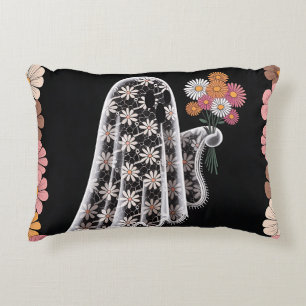 Cojín Decorativo Fantasma de encaje caprichoso Ilustracion floral