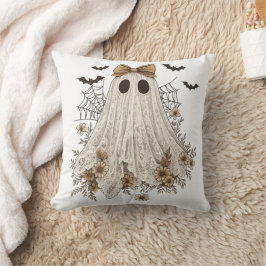 Cojín Decorativo Fantasma de encaje elegante con lazo | Fantasma fl