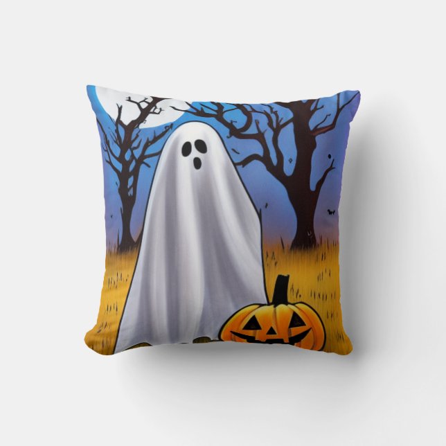 Cojín Decorativo Fantasma de Halloween (Anverso)