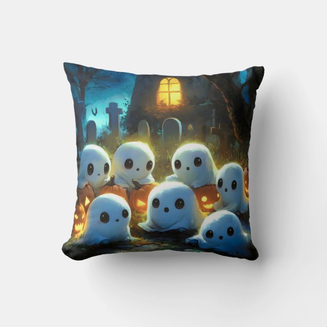 Cojín Decorativo Fantasma de Halloween (Anverso)