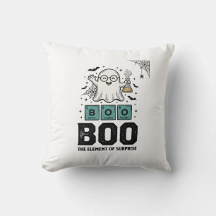 Cojín Decorativo Fantasma de Halloween Ciencia Divertida Vintage_1