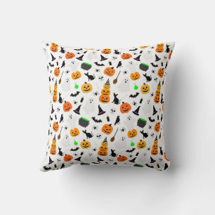 Cojín Decorativo Fantasma de Halloween Niño Calabaza Gato Negro Per