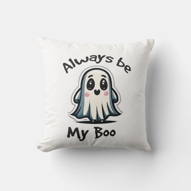 Cojín Decorativo Fantasma de humor de Halloween (Anverso)