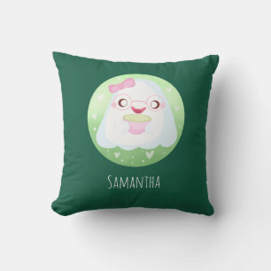 Cojín Decorativo Fantasma de Matcha Latte Adorable