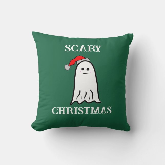 Cojín decorativo fantasma de Navidades aterradores (Anverso)