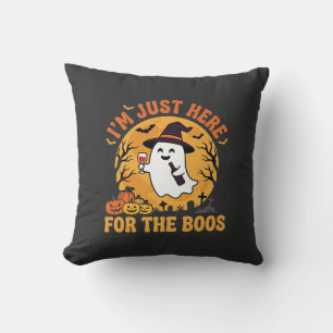 Cojín Decorativo Fantasma Divertido de Halloween Estoy Aquí Solo Po