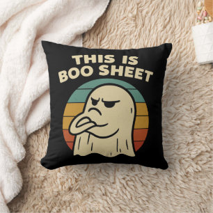 Cojín Decorativo Fantasma Divertido "Esto Es Hoja de Boo" Retro Hal