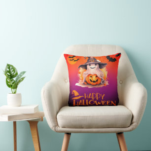 Cojín Decorativo Fantasma en brujas Gorra Jack-O' Lantern Halloween