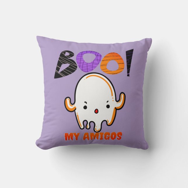 Cojín Decorativo Fantasma espeluznante de Halloween (Anverso)