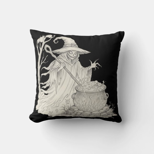 Cojín Decorativo Fantasma fantasma agitando camiseta de Halloween (Anverso)