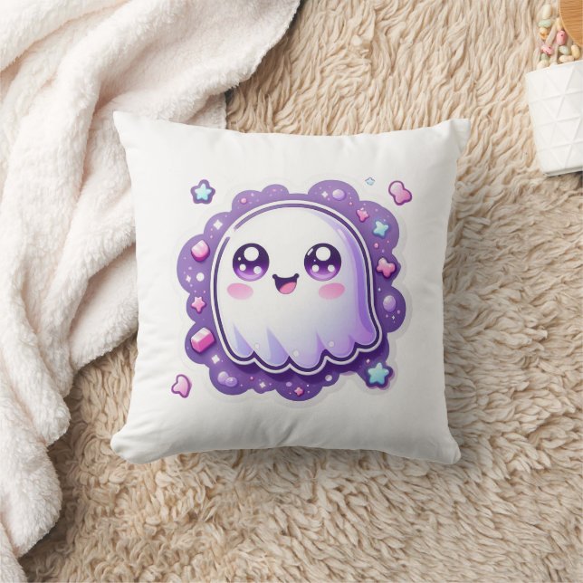 Cojín decorativo fantasma Kawaii - Halloween tipo  (Manta)