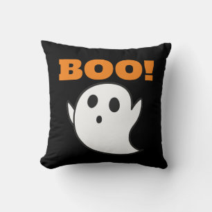 Cojín Decorativo ¡Fantasma lindo con palabras de BOO!