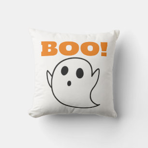 Cojín Decorativo ¡Fantasma lindo con palabras de BOO!