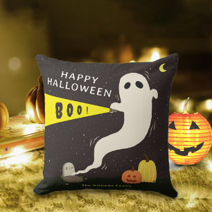 Cojín Decorativo Fantasma Lindo Espeluznante Halloween Personalizad