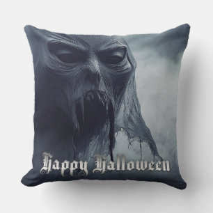 Cojín Decorativo Fantasma negro en un paisaje infernal - Halloween