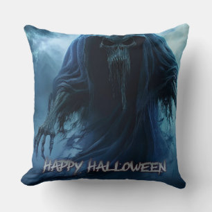 Cojín Decorativo Fantasma negro en un paisaje infernal - Halloween