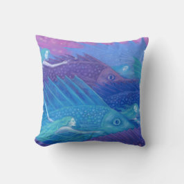 Cojín Decorativo Fantasma "nómadas del océano" arte, peces, sirenas