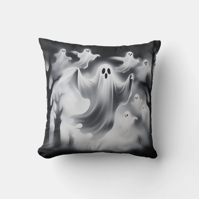 Cojín Decorativo Fantasma Personalizado de cementerio (Anverso)