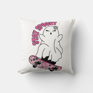 Cojín Decorativo Fantasma "Stay Spooky" en una skateboard - Guay Pi
