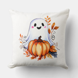 Cojín Decorativo Fantasma suave con diseño de calabaza