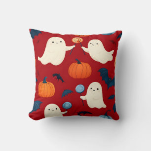 Cojín Decorativo Fantasma y calabazas de Halloween