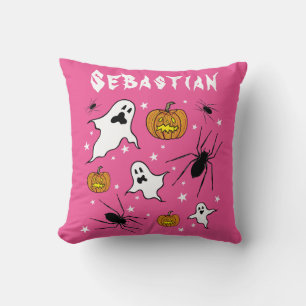 Cojín Decorativo Fantasmas, calabazas y araña de Halloween personal