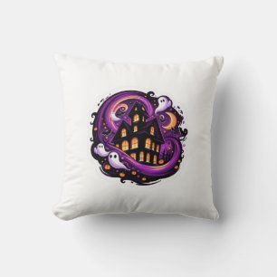 Cojín Decorativo Fantasmas, calabazas y murciélagos de Halloween en