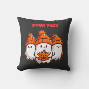 Cojín Decorativo Fantasmas de Halloween cortos con calabaza y juan