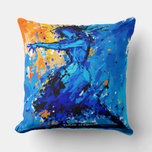 Cojín Decorativo Fantasy Cute Blue Naranja Bailarín