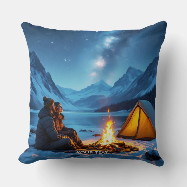 Cojín Decorativo Fantasy Cute Camp Fire Stars (Anverso)