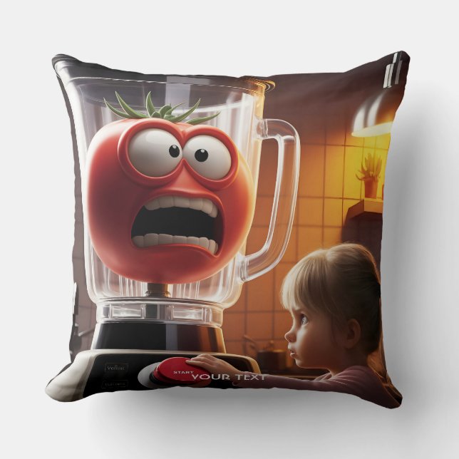 Cojín Decorativo Fantasy Cute Chica Tomato Blender (Anverso)