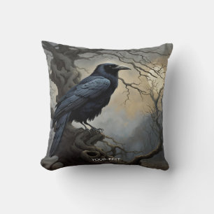 Cojín Decorativo Fantasy Cute Crow Tree Darkness