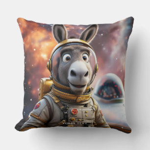 Cojín Decorativo Fantasy Cute Donkey Astronauta