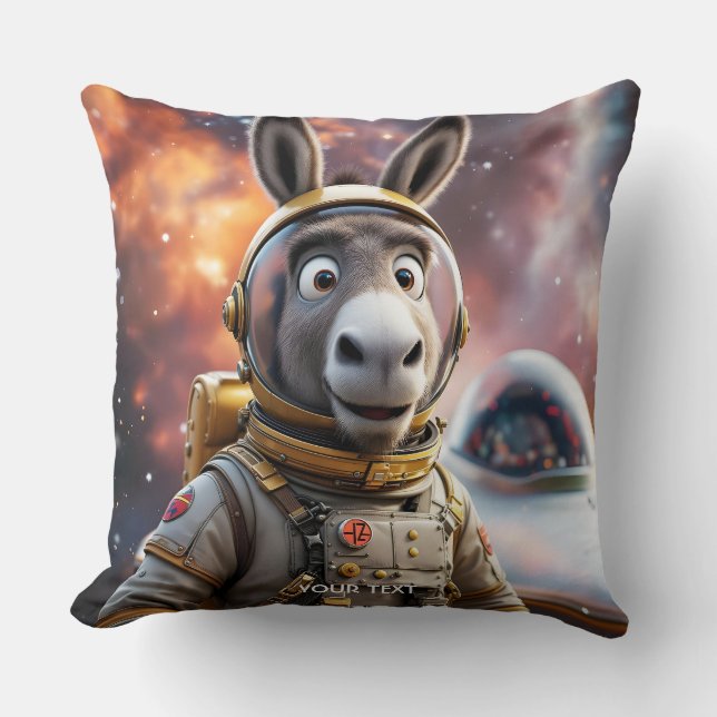Cojín Decorativo Fantasy Cute Donkey Astronauta (Anverso)