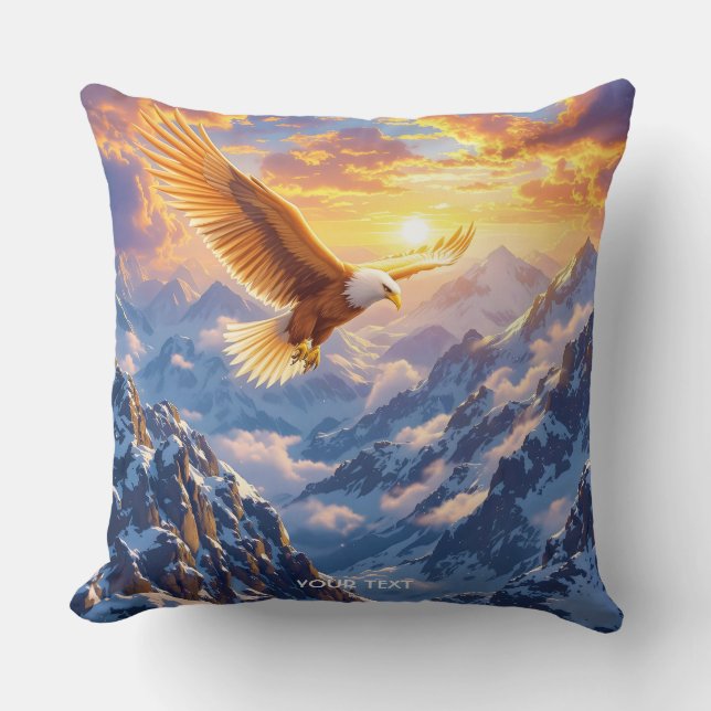 Cojín Decorativo Fantasy Cute Eagle Mountains Sunrise (Anverso)