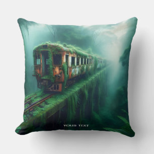 Cojín Decorativo Fantasy Cute el Viejo Tren Pasado