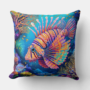 Cojín Decorativo Fantasy Cute Lionfish Coral Reef