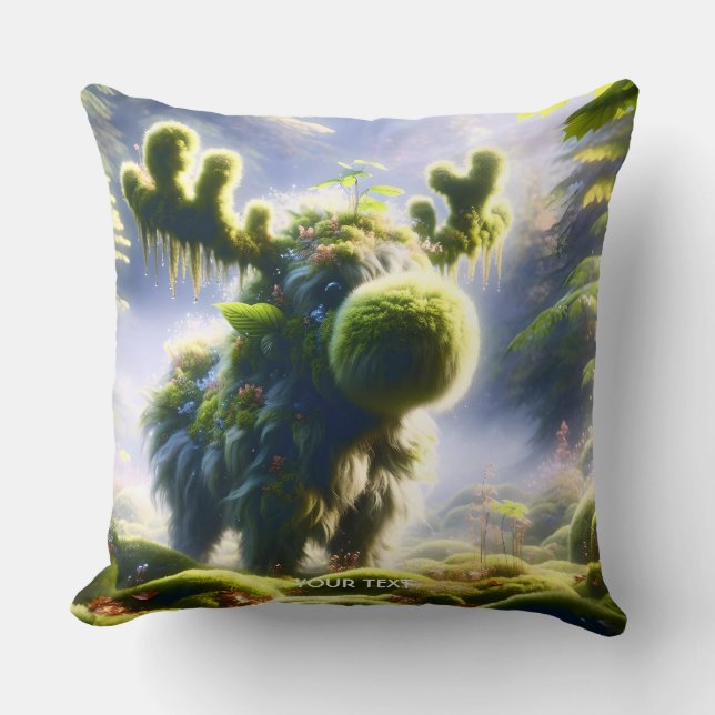 Cojín Decorativo Fantasy Cute Moss Moose Forest (Anverso)