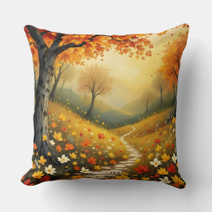 Cojín Decorativo Fantasy Cute Naranja Fall Forest