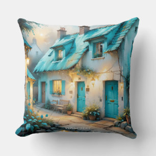 Cojín Decorativo Fantasy Cute Old Blue House