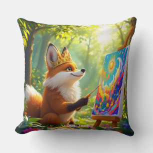 Cojín Decorativo Fantasy Cute Painting King Fox