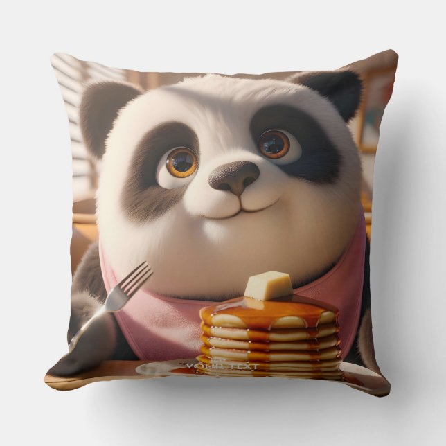Cojín Decorativo Fantasy Cute Panda Comer Pandas (Anverso)