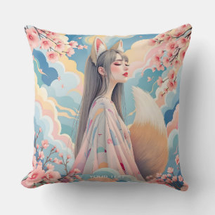 Cojín Decorativo Fantasy Cute Pink Fox Lady