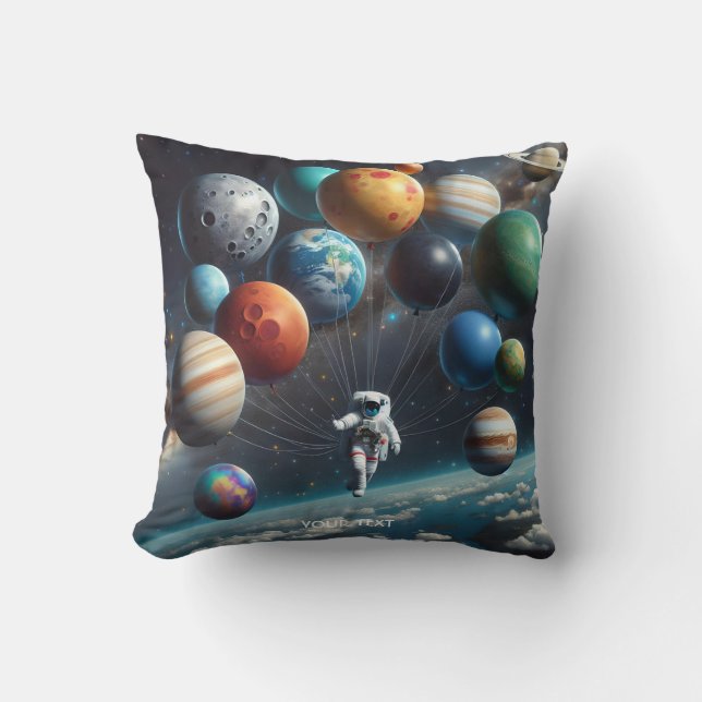 Cojín Decorativo Fantasy Cute Planets Astronauta espacial (Anverso)