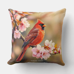 Cojín Decorativo Fantasy Cute Red Bird Cherry