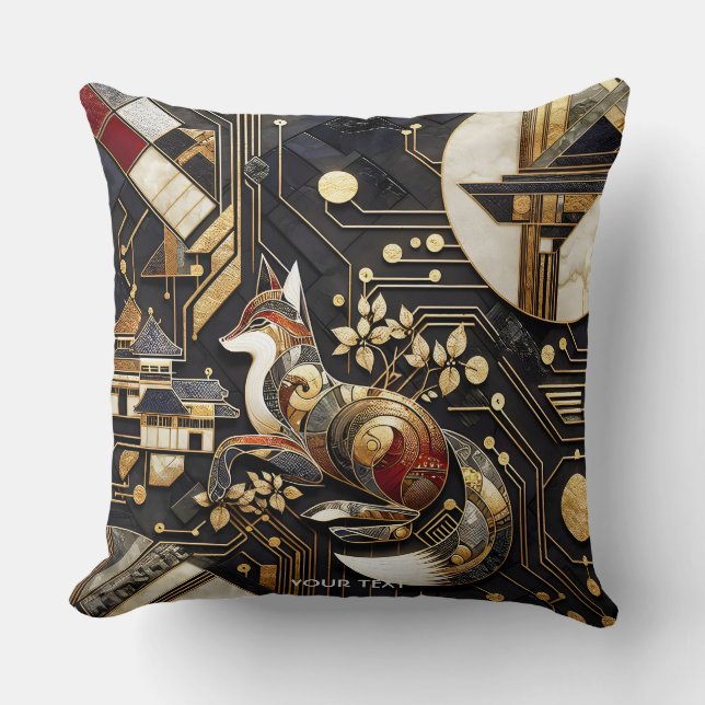 Cojín Decorativo Fantasy Cute Resumen Arte Fox (Anverso)